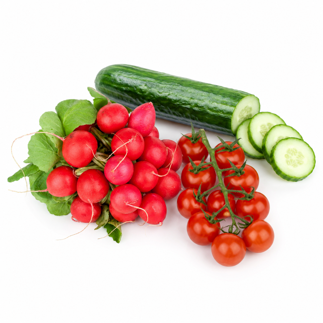 Salat-Bundle: Gurke + Tomate + Radieschen (-20%)